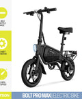 Foldable Electric Bike With Carry Handles Portable 350W Pedal Assist Twist Throttle Up To 15.5 MPH 14 Inch Tires