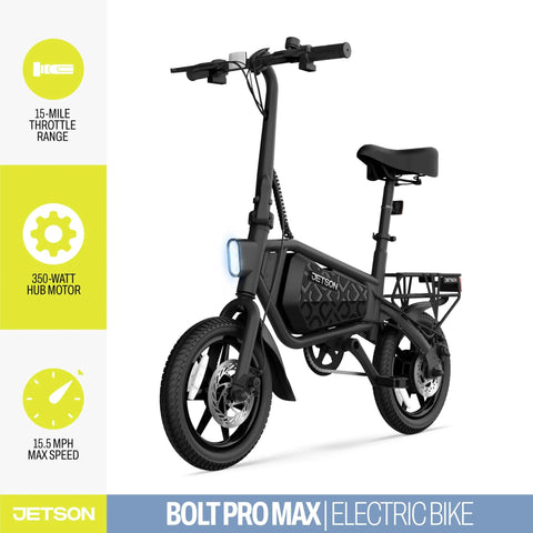 Foldable Electric Bike With Carry Handles Portable 350W Pedal Assist Twist Throttle Up To 15.5 MPH 14 Inch Tires
