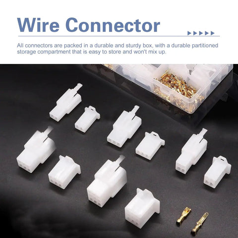 432 Piece Automotive Electrical Wire Connector Kit with 2.8mm Terminals and Socket Plugs on Black Surface