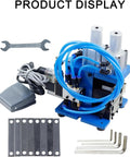 Industrial Grade Pneumatic Wire Stripper Machine 110V features blue tubing, foot pedal, and accessories for heavy-duty cable work.