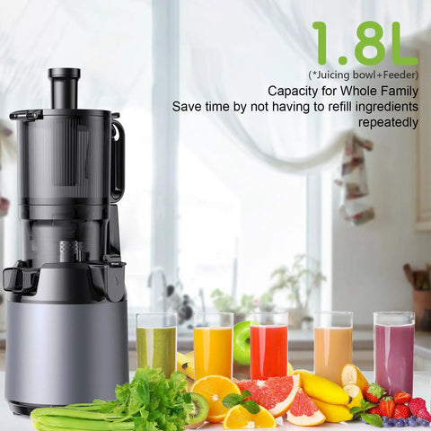 Super Dope 130Mm Wide Chute Masticating Cold Press Juicer For All Fruits Veggies 250W Self Feed Easy Clean Electric Juice Extractor in kitchen.