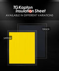 Kapton Insulation Sheet Strips in yellow and black variations for PC rigs, 50 pieces of 10x60mm, 40 micron thick polyimide film.