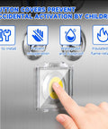 Two Pack 55mm Power Push Button Switch Covers with Double Sided Design for PC, Computer, easy installation on control panel