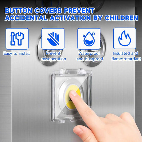 Two Pack 55mm Power Push Button Switch Covers with Double Sided Design for PC, Computer, easy installation on control panel