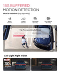 Display showcasing 4K Mini Dash Cam With 158 Degree Wide Lens, Starvis HDR Night Vision, Built In 5G WiFi GPS buffering features.