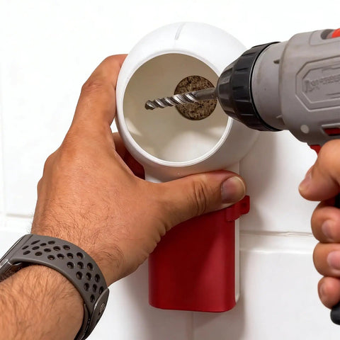 Using Dust Catcher Box For Drywall Holes Universal Compatibility With Most Drill Bits Mess Free Drilling for DIY projects