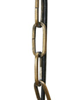Close-up of 6 ft chain in gold-washed metal for Two Tier Draped Wood Bead Chandelier In Gold Washed Metal With Ivory Beads
