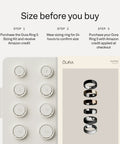 Precision Smart Ring Sizer Kit For Oura Ring Five Health Tracker shows sizing ring options 6 to 13 with guidance steps.