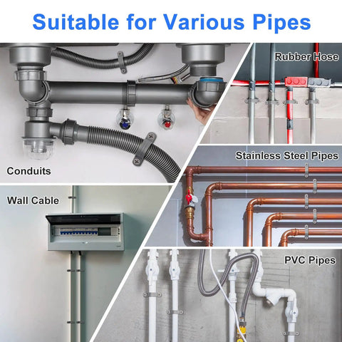 Killer One Inch Pvc Pipe Straps With Two Holes Rock Solid Conduit Clamps And Plastic Pipe Supports In Grey Color Twenty Pack Bundle used on various pipes.