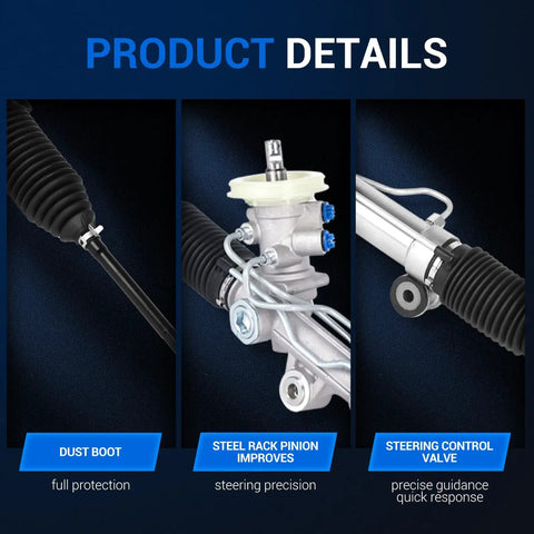 Hydraulic Power Steering Rack And Pinion Replacement For Chevy Impala Monte Carlo Buick LaCrosse Regal Pontiac Grand Prix 1997 Through 2011 Direct Fit Premium Quality Durable Steering Rack And Pinion with dust boot, steel pinion, control valve.