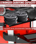 Double Layer Tool Rack Mounting Bracket Built Tough Heavy Duty Steel Tool Organizer supports weights and kettlebell.