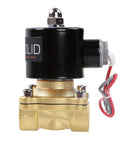 Half Inch Brass Electric Solenoid Valve 24VAC Normally Closed With Viton Seal For Air Gas Fuel, side view of industrial valve