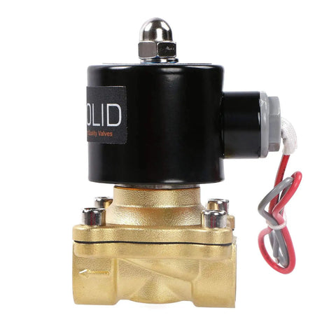 Half Inch Brass Electric Solenoid Valve 24VAC Normally Closed With Viton Seal For Air Gas Fuel, side view of industrial valve