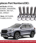 Subaru M12 Wheel Lug Studs And Lug Nuts Kit 5 Pack beside Subaru vehicle