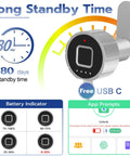 Heavy Duty Biometric Cabinet Lock With Bluetooth Digital Keyless Entry For Metal Storage displaying battery life and features.