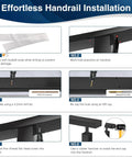 Installation guide for Straight Up Premium Stainless Steel Black Handrail For Modern Deck Cable Railing System, step-by-step instructions.