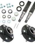 Trailer Hub Spindle Kit For 3500 Lb Axles With 5 Inch Bolt Circle And 5 Lug For 1 3 8 Inch To 1 1 16 Inch Tapered Spindles Set Of 2