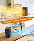 Portable Space Heater For Home And Office With 1500W PTC Ceramic Fast Heating, Thermostat, And 24Hour Timer in living room