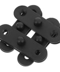 Close-up of Hidden Stainless Steel Door Hinges Black Concealed Design Heavy Duty Pivoting Hardware for Doors and Windows 4 Pack