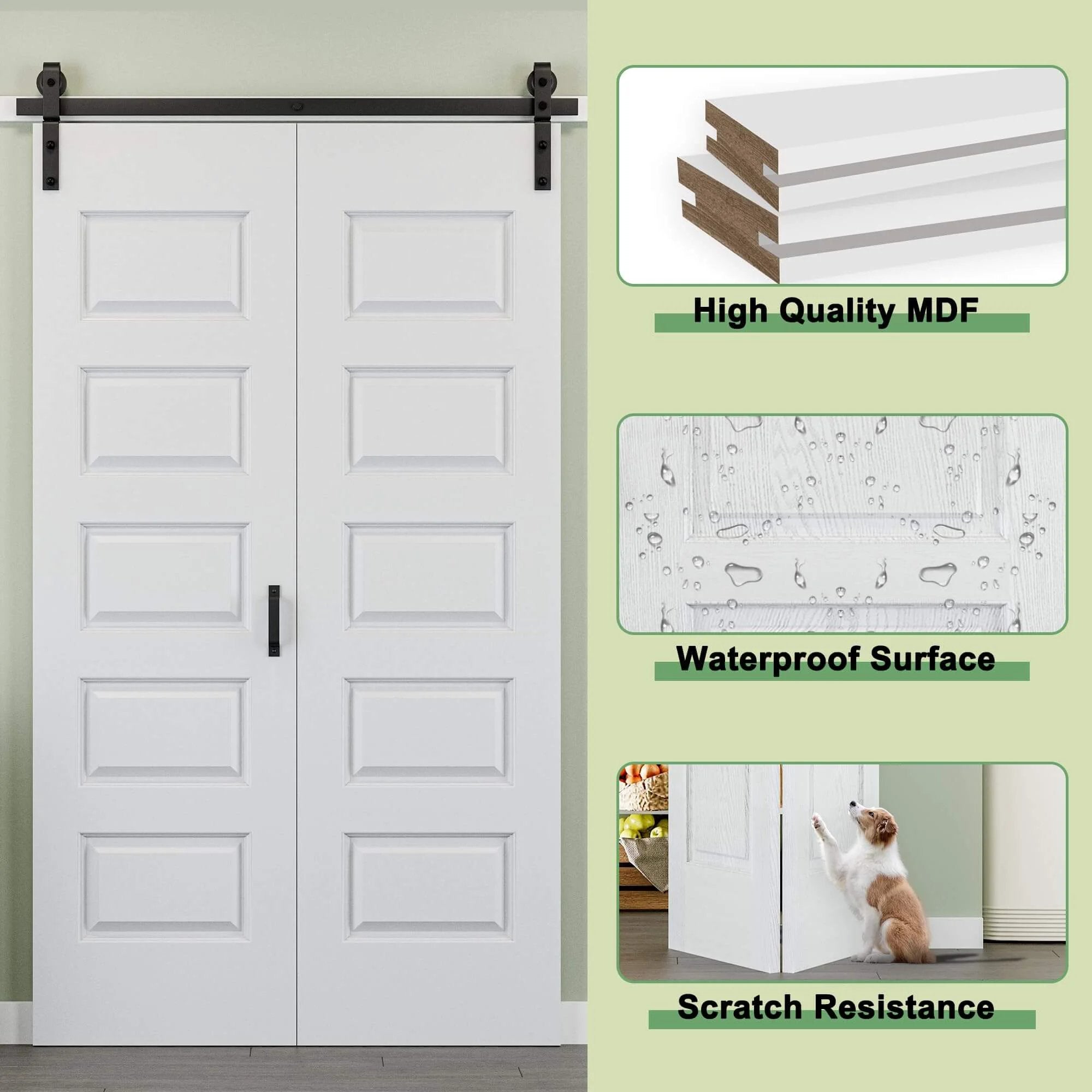 Bifold Barn Door Kit 128x84 Inch ✓