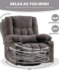 Oversized Recliner Chair For Adults With Vibration Massage And Lumbar Heating Swivel Rocker Recliner With Cup Holder