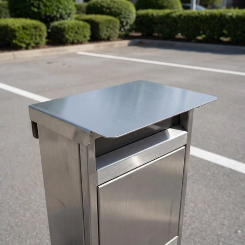 Heavy Duty Stainless Steel EV Charger Raincover Weather Resistant Charging Station Hood with smooth top surface
