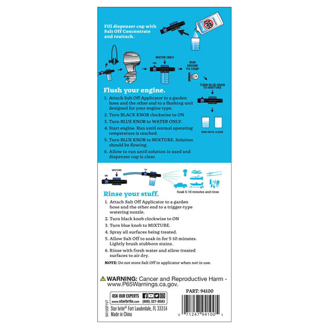 Salt Off Remover And Marine Engine Flush Kit With Easy Applicator For Boats Keeps Engines Hulls Decks And Trailers Salt Free And Protected From Corrosion instruction sheet