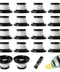 18 Pack HEPA Vacuum Filters For Compact Cordless Vacuums As Seen On TV Washable Reusable Replacement Filters With Cleaning Brush