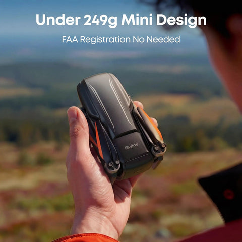 Person holding F7MINI 4K RC Drone With 1080P Screen 20000ft Transmission 64Min Flight 3 Axis Gimbal, showing compact size.