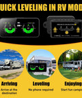 Two In One Wireless RV Leveling System And Off Road Inclinometer with display showing roll and pitch for precise leveling