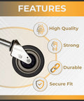 Image showcasing Beefy 5 Inch Swivel Caster Wheel With Thermoplastic Rubber Quiet Smooth Industrial Wheel and features.