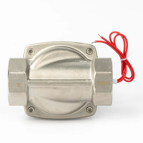 Heavy Duty Pro Grade One And A Half Inch Solenoid Valve With 110 Volt AC Stainless Steel Body Normally Closed Viton Seal High Flow Electric Valve