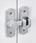 Kickass 90 And 180 Degree Barn Door Latch Built From Solid Silver Aluminum Alloy to secure doors and cabinets.