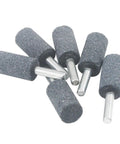 Six Piece 16 mm Cylinder Grinding Stones With One Quarter Inch Shank Aluminum Oxide Mounted Grinding Bits For Drill And Rotary Tools