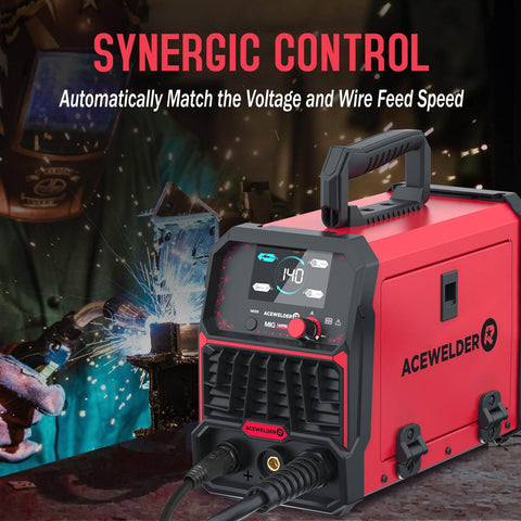 3 In 1 Flux Core Mig Welder 140A Portable 110V Inverter With Mig Lift Tig And Stick Welding Synergic Control LED Display