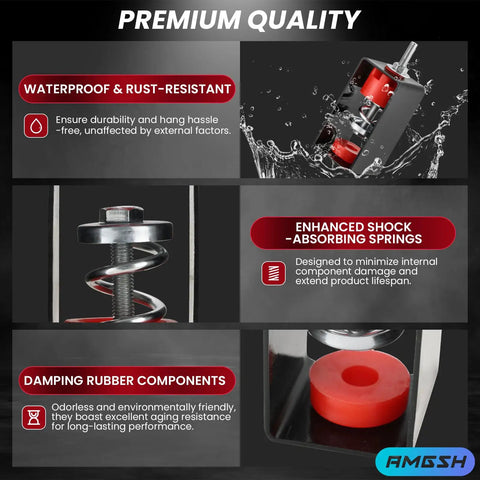 Heavy Duty Ceiling Vibration Damping Mounts That Roll Smooth And Knock All Shakes Out With A Legit 110 Pound Load Rating For Rock Solid Equipment Support And Zero Rattle Guaranteed with waterproof components and shock-absorbing springs.