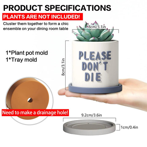Platinum Silicone Concrete Planter Molds Round Cement Pot Molds With Tray For DIY Succulent Pots Easy Demold Non Toxic Food Grade
