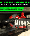 Heavy Duty Super D Ring Shackles 2 Pack With 70,548 Lb Break Strength, Three Quarter Inch Clevis Shackle And Seven Eighths Inch Pin For Towing And Off Road Recovery, Red Finish, Pairs With Tow Straps