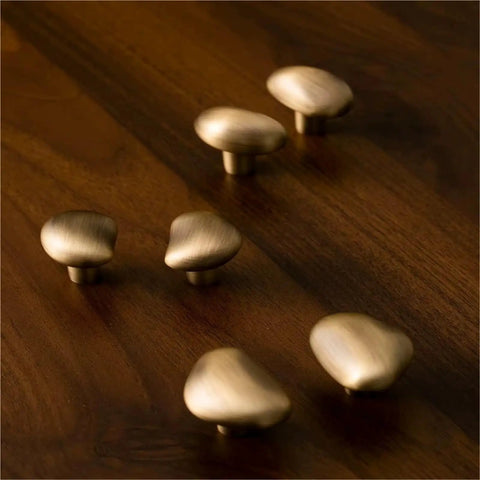 Mid Century Pebble Brass Cabinet Handles And Irregular Knobs Set For Wardrobes Dressers And Shoe Cabinets In Chrome Finish