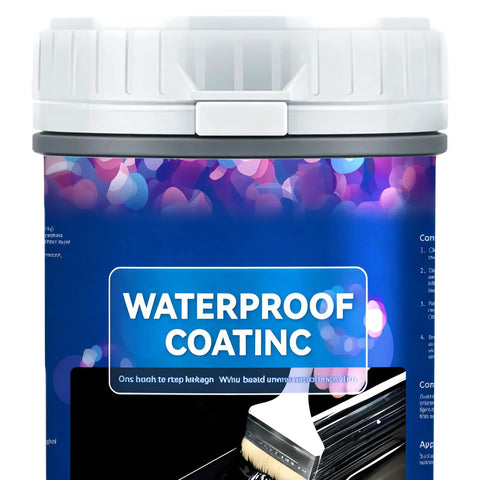 Professional Grade Waterproof Sealant And Heavy Duty Concrete Caulk For Damp Walls Roof Seams And Brickwork in white plastic container.