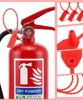 1000 Pack Plastic Tamper-Evident Security Seals With Self-Locking Pull-Tight Zip Ties, 2026 Numbered Red Tags For Fire Extinguishers, Disposable 250 mm Length shown on fire extinguishers.