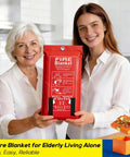 Two women holding a 4 Pack Fire Blanket 40x40 Inches Fiberglass Emergency Fire Safety for kitchens and homes.