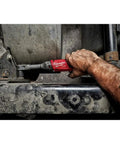 Heavy Duty Cordless Three Eighth Inch Extended Reach Ratchet With Badass 55 Foot Pounds Max Torque used for automotive repairs in tight spaces.