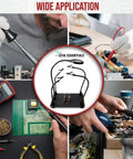 Pro Grade Soldering Station With 3X Magnifying Lamp And LED Light USB Powered Third Hand Tool in use for electronics