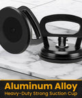 Beefy 50Lb Heavy Duty Vacuum Lifter For Glass Tile And Mirror, aluminum handle, aviation-grade rubber pads shown on tile surface