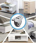 1.5 Inch Fixed Caster Wheels Low Profile TPR Rubber Casters For Furniture Drawers Storage Boxes Includes Silver Hardware 4 Pack on furniture.
