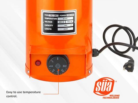 Bottom view of Portable Electrode Drying Oven TRC Series 22 Lbs Capacity 10 Kg 115 Volt with temperature control knob.