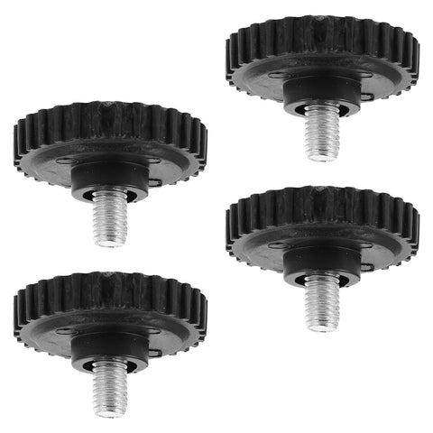 Heavy Duty M8 Screw On Rubber Furniture Levelers Four Pack with solid grip and anti-slip glides for stability.