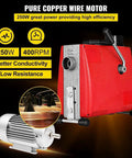 Powerful 250W Electric Handheld Drain Auger Snake showing pure copper wire motor for efficient clog removal.