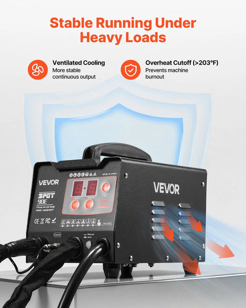 Cooling system of Beefed Up Stud Welder Dent Puller Kit With Welding Cart, 3KW Spot Welder, Twin Guns, 7 Modes, 110V Auto Body Dent Repair Machine